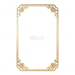 金色花卉边框设计素材