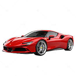 AI生成红色跑车模型