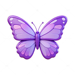 紫色蝴蝶3D插画