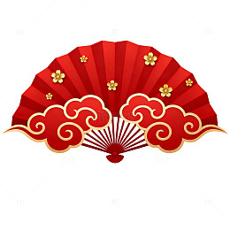 传统中国风折扇装饰图案