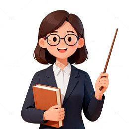 卡通女教师教学矢量素材