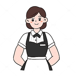 卡通妇女节服务员元素免抠元素