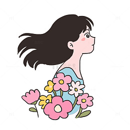 妇女节花朵和女性免抠元素