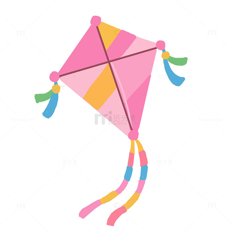 春天风筝手绘卡通元素