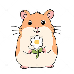 春季动物仓鼠赏花免抠元素