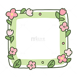 春季植物边框装饰免抠元素