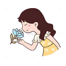 春季春游闻花香元素