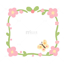 春天春季花朵边框装饰元素