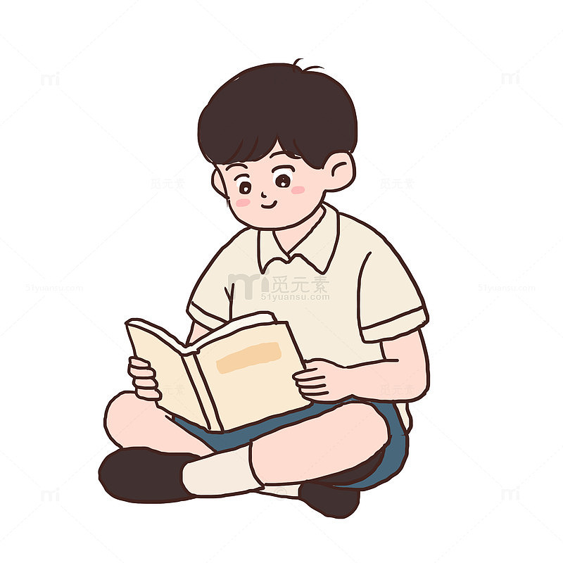 开学季学生学习看书元素