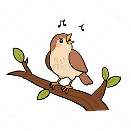 春天小鸟唱歌免抠元素