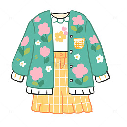 春天春装免抠卡通元素