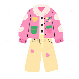 春天春装女装手绘卡通元素