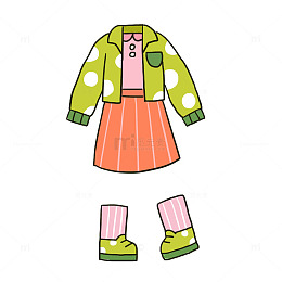春季春装手绘卡通元素