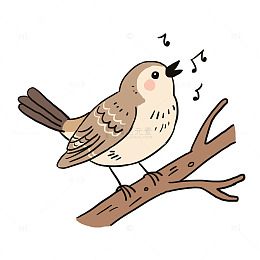 春季小鸟唱歌免抠元素
