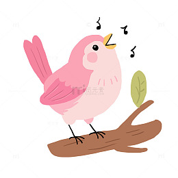 春天动物小鸟唱歌免抠元素