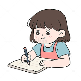 开学季学生做作业手绘元素