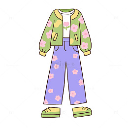 春天春季服装手绘元素