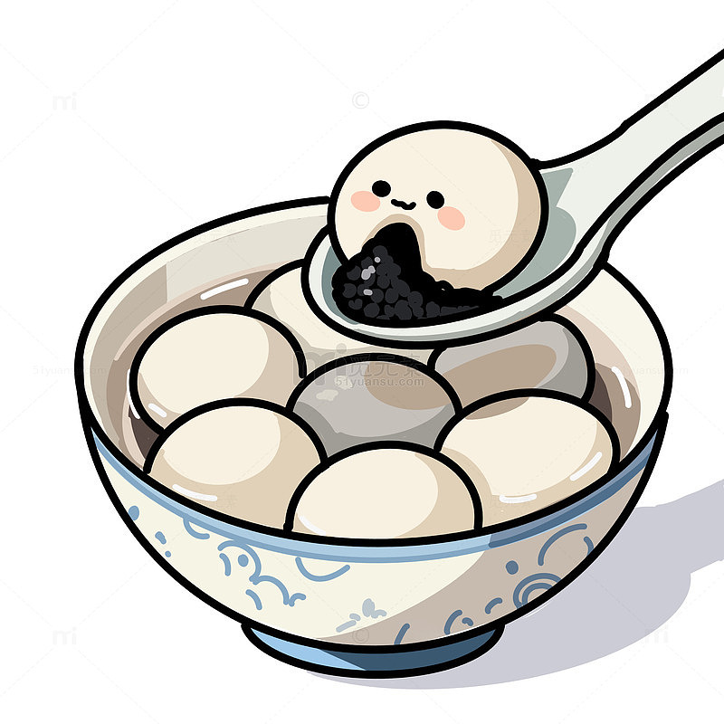 元宵节汤圆插画元素