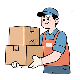 快递员打包卡通元素