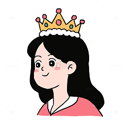 手绘卡通三八妇女节戴皇冠的女人免抠元素