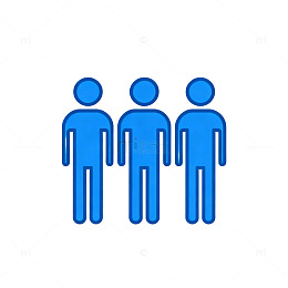 蓝色简约人物图标设计元素