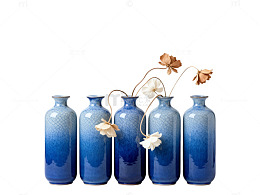 蓝色花瓶简约装饰