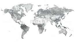 灰色调世界地图简图