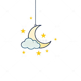 卡通月亮星星装饰图案