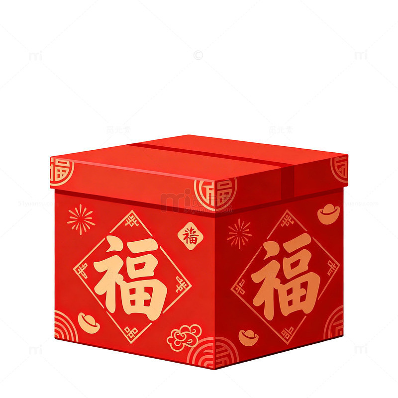 春节喜庆礼盒设计素材
