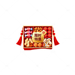 国潮风春节零食礼盒广告