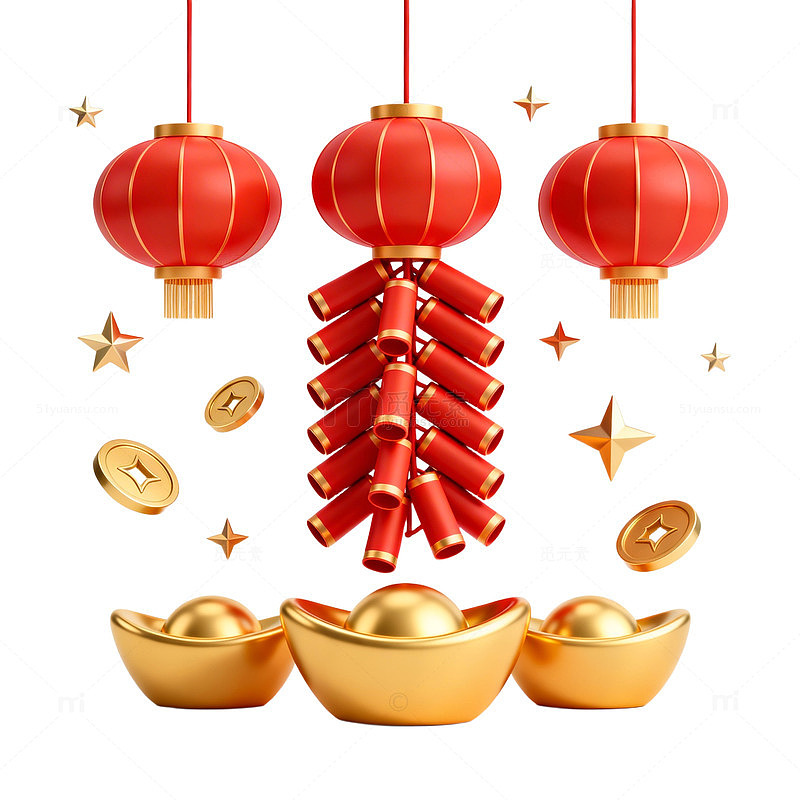 新春喜庆装饰元素矢量图