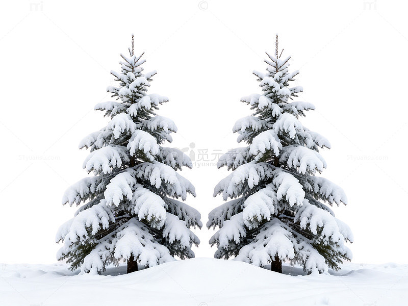 冬日雪景双松树壁纸