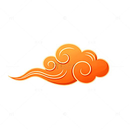 橙云图案装饰元素矢量素材