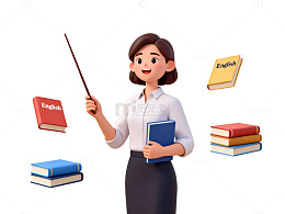 卡通女教师教学场景设计元素