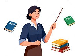 教师英语教学插画