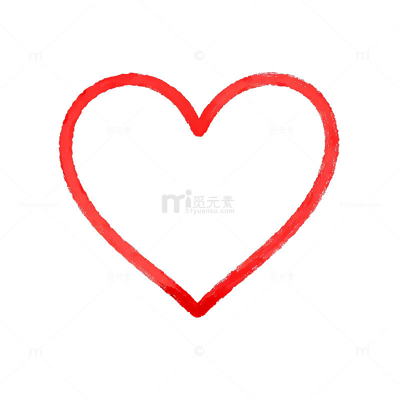 红心简笔画爱情表达素材