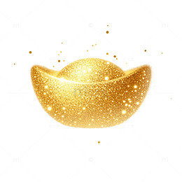 金光闪闪财富金元宝插画素材