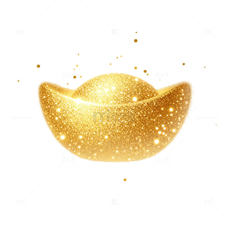 金光闪闪财富金元宝插画素材