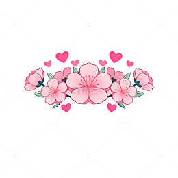 花卉图案爱心装饰设计