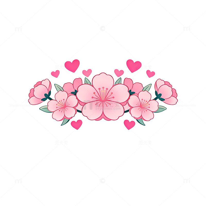 花卉图案爱心装饰设计