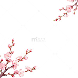 樱花手绘粉色背景设计素材