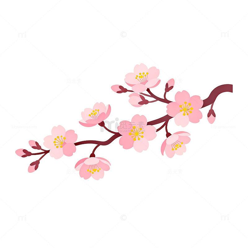 简约樱花插画设计素材