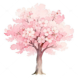 樱花树水彩画
