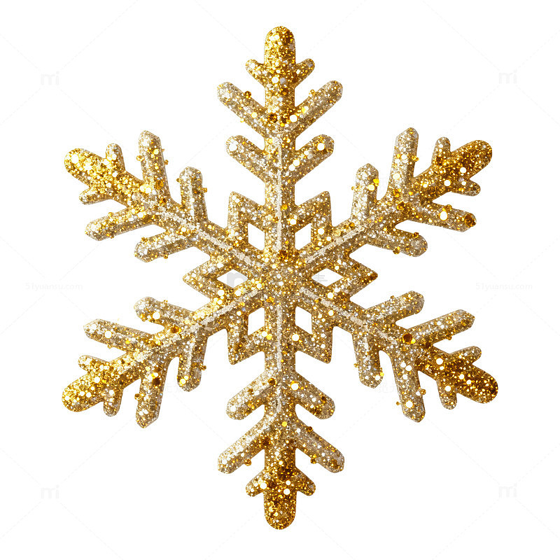 金色闪亮雪花装饰饰品