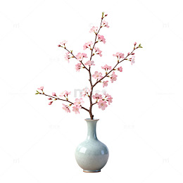 简约花瓶樱花装饰素材
