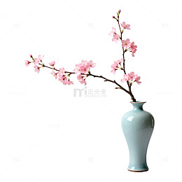 简约花瓶樱花装饰图