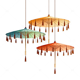 创意伞形吊灯设计素材