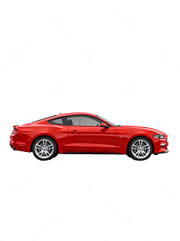 红色轿车侧面图汽车素材