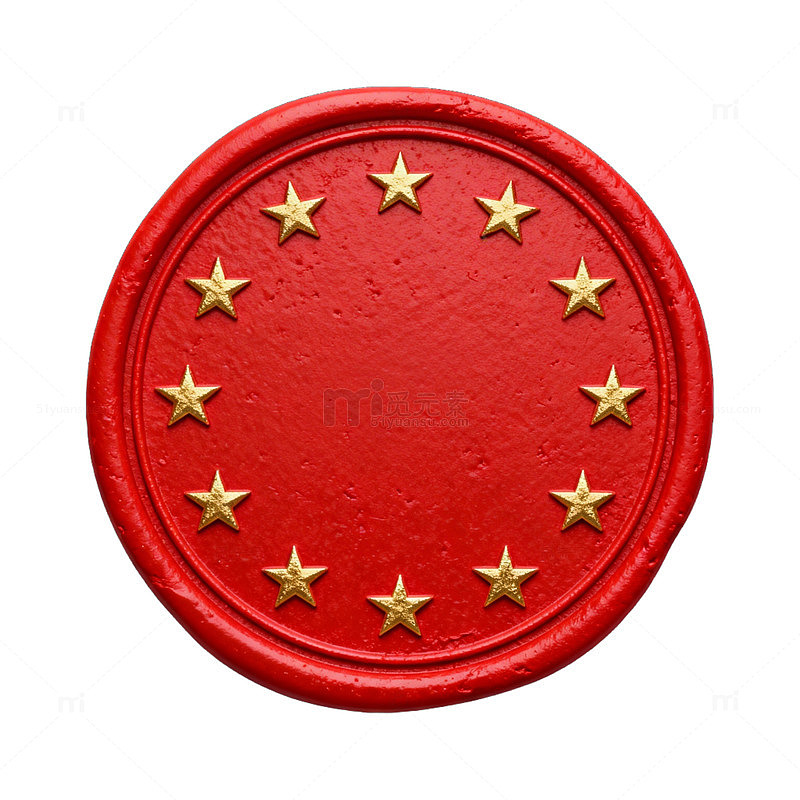 红色星旗圆形图案设计