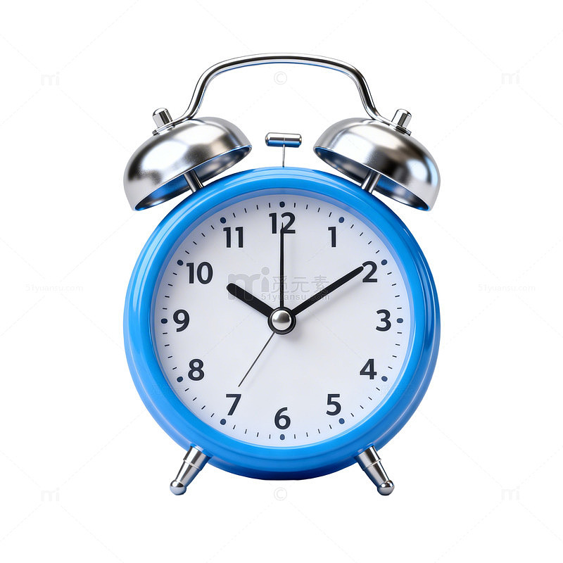 蓝色经典闹钟设计素材